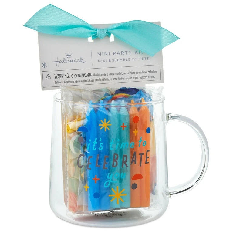 Hallmark It's Time To Celebrate You Glass Mug Party Kit 4 Hallmark It's Time To Celebrate You Glass Mug Party Kit - Image 2