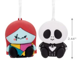 Better Together Disney Tim Burton's The Nightmare Before Christmas Jack And Sally Magnetic Hallmark Ornaments, Set Of 2 -Hallmark Jack Skellington and Sally Christmas Ornaments 3HCM2400 03
