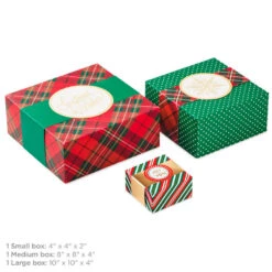 Hallmark Joy To You 3-Pack Christmas Gift Boxes, Assorted Sizes And Designs -Hallmark Joy to You Assorted Christmas Gift Boxes 55XBC1128 03