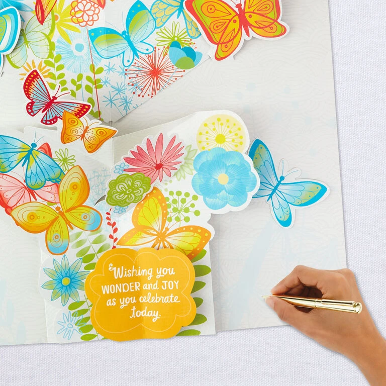 Hallmark 16" Joyful Butterflies Pop-Up Jumbo Birthday Card 9 Hallmark 16" Joyful Butterflies Pop-Up Jumbo Birthday Card - Image 7