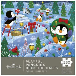 Hallmark Playful Penguins Deck The Halls Jigsaw Puzzle, 550 Pieces