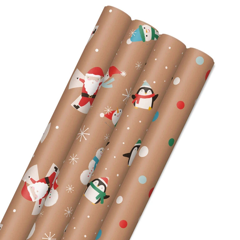 Hallmark Kraft Assorted 4-Pack Christmas Wrapping Paper, 88 Sq. Ft. 3 Hallmark Kraft Assorted 4-Pack Christmas Wrapping Paper, 88 Sq. Ft.