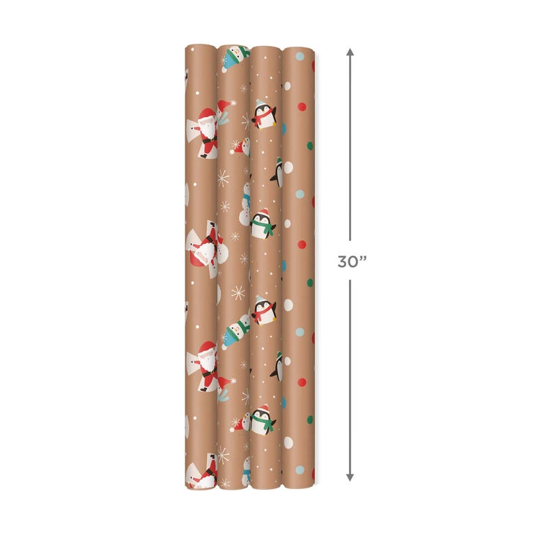 Hallmark Kraft Assorted 4-Pack Christmas Wrapping Paper, 88 Sq. Ft. 10 Hallmark Kraft Assorted 4-Pack Christmas Wrapping Paper, 88 Sq. Ft. - Image 8