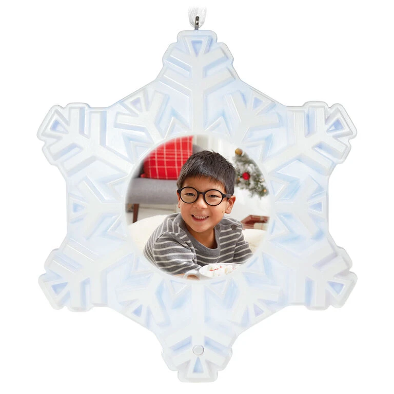 Hallmark Magic Sparkling Snowflake Photo Personalized Ornament With Light 3 Hallmark Magic Sparkling Snowflake Photo Personalized Ornament With Light