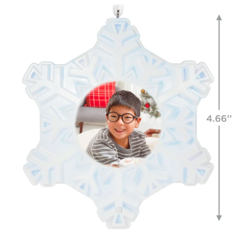 Hallmark Magic Sparkling Snowflake Photo Personalized Ornament With Light 5 Hallmark Magic Sparkling Snowflake Photo Personalized Ornament With Light - Image 3