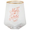 Hallmark Make My Rosé Geometric Stemless Wine Glass, 19 Oz. -Hallmark Make My Ros Geometric Stemless Wine Glass 1BRW3240 01