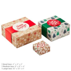 Hallmark Merry And Bright 3-Pack Christmas Gift Boxes, Assorted Sizes And Designs 10 Hallmark Merry And Bright 3-Pack Christmas Gift Boxes, Assorted Sizes And Designs -Hallmark Merry and Bright Assorted Christmas Gift Boxes 5XBC1129 03