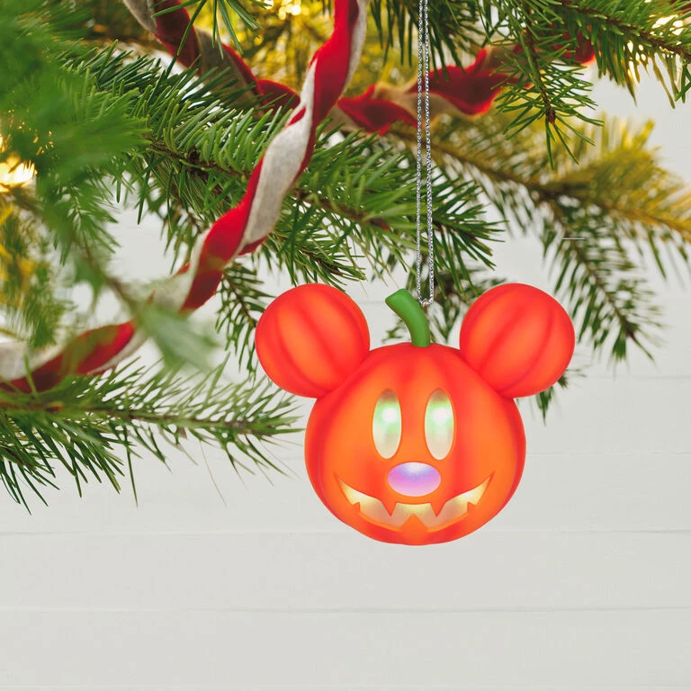 Hallmark Disney Mickey Mouse Mysterious Mickey Jack-o'-Lantern Ornament With Light 4 Hallmark Disney Mickey Mouse Mysterious Mickey Jack-o'-Lantern Ornament With Light - Image 2