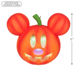Hallmark Disney Mickey Mouse Mysterious Mickey Jack-o'-Lantern Ornament With Light 10 Hallmark Disney Mickey Mouse Mysterious Mickey Jack-o'-Lantern Ornament With Light -Hallmark Mickey Mouse JackoLantern Keepsake Ornament 2699QFO5347 03