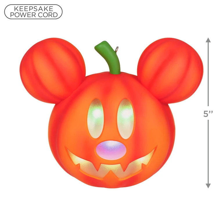 Hallmark Disney Mickey Mouse Mysterious Mickey Jack-o'-Lantern Ornament With Light 5 Hallmark Disney Mickey Mouse Mysterious Mickey Jack-o'-Lantern Ornament With Light - Image 3