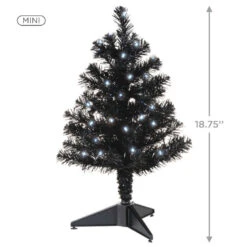 Hallmark Miniature Black Pre-Lit Christmas Tree, 18.75" 8 Hallmark Miniature Black Pre-Lit Christmas Tree, 18.75" -Hallmark Miniature Black PreLit Christmas Tree 2499QSB6246 03