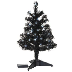 Hallmark Miniature Black Pre-Lit Christmas Tree, 18.75" 9 Hallmark Miniature Black Pre-Lit Christmas Tree, 18.75" -Hallmark Miniature Black PreLit Christmas Tree 2499QSB6246 06