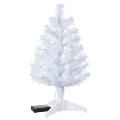 Hallmark Miniature White Pre-Lit Christmas Tree, 18.75" -Hallmark Miniature White PreLit Christmas Tree 2499QSB6243 06