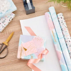 Hallmark Modern Muted 3-Pack Wrapping Paper, 55 Sq. Ft. Total -Hallmark Modern Muted 3Pack Wrapping Paper Rolls 5EWR6369 03