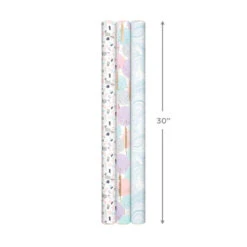 Hallmark Modern Muted 3-Pack Wrapping Paper, 55 Sq. Ft. Total -Hallmark Modern Muted 3Pack Wrapping Paper Rolls 5EWR6369 08