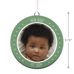 Hallmark New Baby Personalized Text And Photo Ceramic Ornament -Hallmark New Baby Personalized Round Ceramic Ornament 1999QHE1711B31 03
