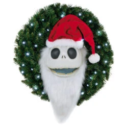 Hallmark Disney Tim Burton's The Nightmare Before Christmas Jack Skellington Wreath With Light, Sound And Motion, 24"