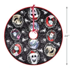Hallmark Disney Tim Burton's The Nightmare Before Christmas Halloween Town Christmas Tree Skirt, 48" -Hallmark Nightmare Before Christmas Keepsake Tree Skirt 7999QFM3939 03