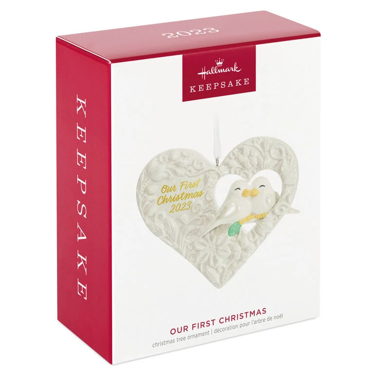 Hallmark Our First Christmas Birds In Heart 2023 Porcelain Ornament 6 Hallmark Our First Christmas Birds In Heart 2023 Porcelain Ornament - Image 4