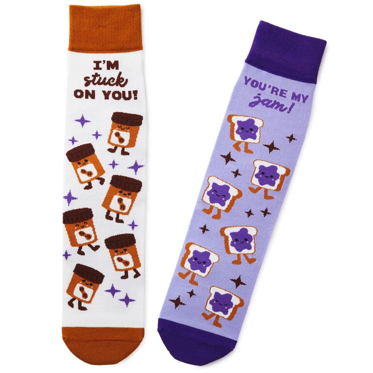 Hallmark Peanut Butter And Jelly Better Together Funny Crew Socks 3 Hallmark Peanut Butter And Jelly Better Together Funny Crew Socks