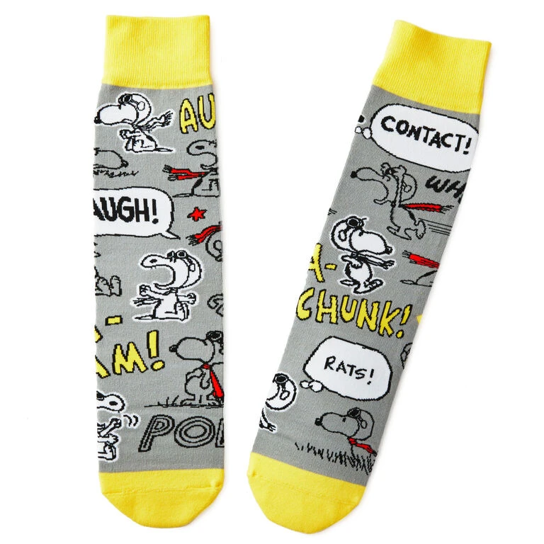 Hallmark Peanuts® Flying Ace Snoopy Crew Socks 3 Hallmark Peanuts® Flying Ace Snoopy Crew Socks