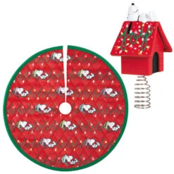 Hallmark Mini The Peanuts® Gang Snoopy Christmas Tree Topper And Tree Skirt, Set Of 2