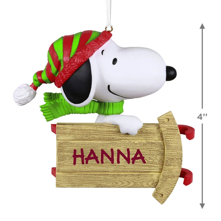 Hallmark Peanuts® Sledding With Snoopy Personalized Ornament 5 Hallmark Peanuts® Sledding With Snoopy Personalized Ornament - Image 3