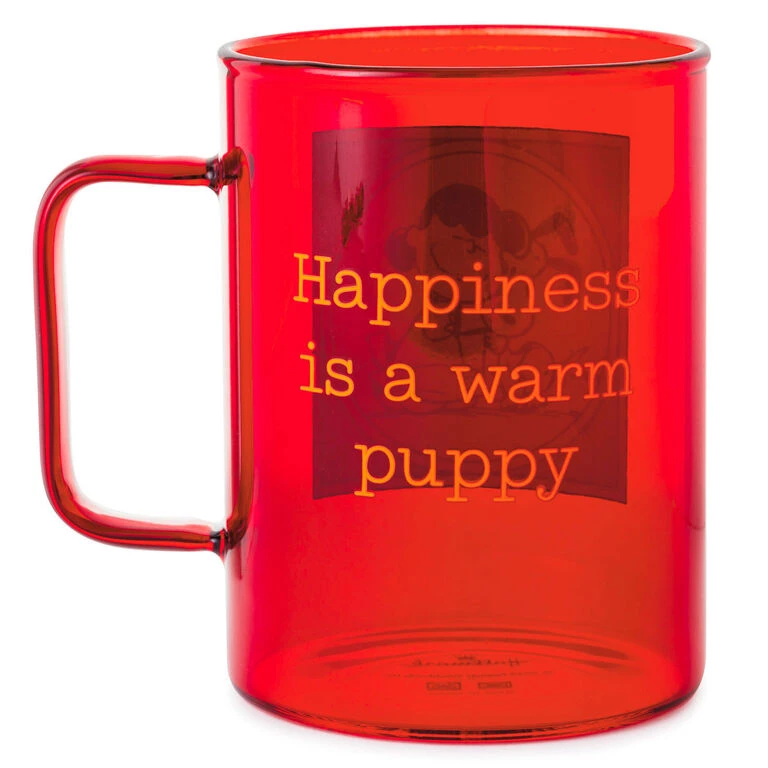 Hallmark Peanuts® Happiness Is A Warm Puppy Glass Mug, 20 Oz. 4 Hallmark Peanuts® Happiness Is A Warm Puppy Glass Mug, 20 Oz. - Image 2