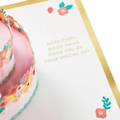 Hallmark Every Good Thing Floral Cake 3D Pop-Up Birthday Card 12 Hallmark Every Good Thing Floral Cake 3D Pop-Up Birthday Card -Hallmark Pink Cake and Flowers 3D PopUp Birthday Card for Her 1299LAD2886 03