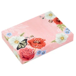 Hallmark Pink Floral Stationery Set And Desk Organizer Box -Hallmark Pink Floral Stationery Set and Note Cards in Box 5STZ1186 05