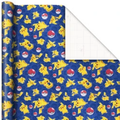 Hallmark Assorted Pokémon Wrapping Paper 3-Pack, 60 Sq. Ft. -Hallmark Pokmon Wrapping Paper for Kids Birthdays 5EWR2645 04
