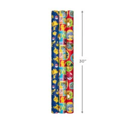 Hallmark Assorted Pokémon Wrapping Paper 3-Pack, 60 Sq. Ft. -Hallmark Pokmon Wrapping Paper for Kids Birthdays 5EWR2645 09
