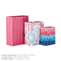 Hallmark Pretty Patterns Assorted Sizes 6-Pack Gift Bags 6 Hallmark Pretty Patterns Assorted Sizes 6-Pack Gift Bags -Hallmark Pretty Patterns Assorted Sizes 6Pack Gift Bags 5EGB7029 03