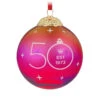 Hallmark Keepsake Ornament 50th Anniversary Christmas Commemorative Special Edition Glass And Metal Ornament -Hallmark Red Ball 50th Anniversary Keepsake Ornament 2499QGO2987 01