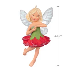 Hallmark Fairy Messengers Carnation Fairy Ornament -Hallmark Red and Green Fairy Keepsake Ornament 1499QXR8007 03