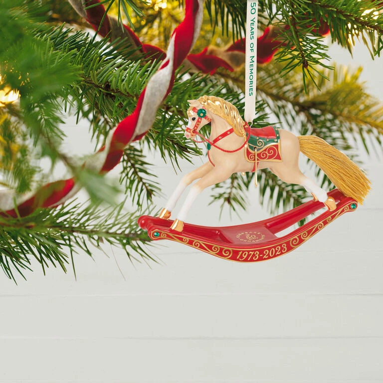 Hallmark 50 Years Of Memories Rocking Horse Special Edition Porcelain Ornament 4 Hallmark 50 Years Of Memories Rocking Horse Special Edition Porcelain Ornament - Image 2