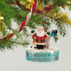 Hallmark Nostalgic Noel Ornament With Sound And Motion 9 Hallmark Nostalgic Noel Ornament With Sound And Motion -Hallmark Santa Snowman Reindeer Spinning Keepsake Ornament 4499QGO2769 02
