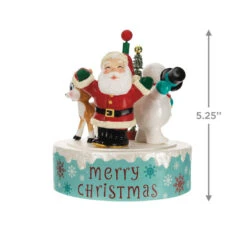 Hallmark Nostalgic Noel Ornament With Sound And Motion 10 Hallmark Nostalgic Noel Ornament With Sound And Motion -Hallmark Santa Snowman Reindeer Spinning Keepsake Ornament 4499QGO2769 03