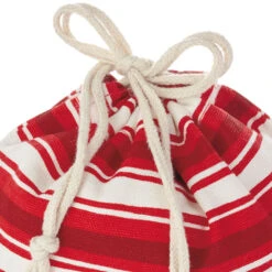 Hallmark 10" And 20" Santa And Stripes 2-Pack Fabric Christmas Gift Bags -Hallmark Santa and Stripes Medium and XL Fabric Gift Bags XGB4902 06