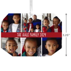 Hallmark Six-Photo Personalized Text And Photo Metal Ornament -Hallmark SixPhoto Personalized Christmas Ornament 1OFM1001B7 03