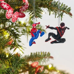 Hallmark Mini Marvel Spider-Man And Miles Morales Ornaments, Set Of 2 -Hallmark Spiderman Miles Morales Keepsake Ornaments 1999QXM9337 03