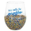 Hallmark Sprinkle Dip Wine Glass, 16 Oz. -Hallmark Sprinkles Celebration Beaded Wine Glass 1BID1098 01