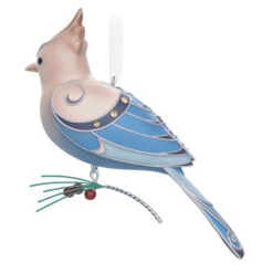 Hallmark The Beauty Of The Birds Leucistic Steller's Jay Ornament -Hallmark Stellers Jay Blue Bird Keepsake Ornament 1799QXE3307 06