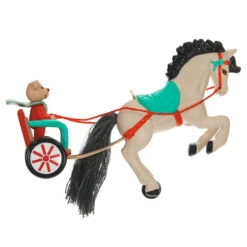 Hallmark A Pony For Christmas 2023 Ornament 13 Hallmark A Pony For Christmas 2023 Ornament -Hallmark Teddy Bear in Horse Chariot Keepsake Ornament 1799QXR8039 06