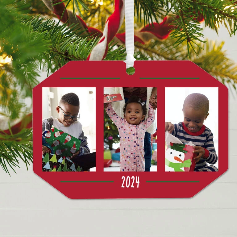 Hallmark Three-Photo Personalized Text And Photo Metal Ornament 4 Hallmark Three-Photo Personalized Text And Photo Metal Ornament - Image 2
