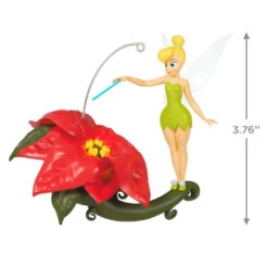 Hallmark Disney Tinker Bell Pixie-Dusted Poinsettia Ornament -Hallmark Tinker Bell on Flower Keepsake Ornament 2099QXD6637 03