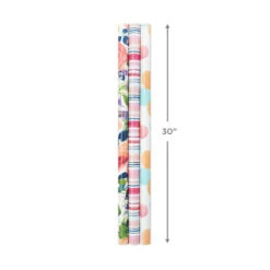 Hallmark Watercolor Tones 3-Pack Reversible Wrapping Paper, 75 Sq. Ft. Total -Hallmark Watercolor Tones 3Pack Reversible Wrapping Paper 5EWR6405 03