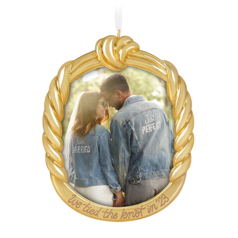 Hallmark We Tied The Knot! 2023 Metal Photo Frame Ornament 3 Hallmark We Tied The Knot! 2023 Metal Photo Frame Ornament
