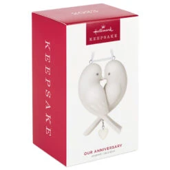 Hallmark Our Anniversary 2023 Porcelain Ornament 12 Hallmark Our Anniversary 2023 Porcelain Ornament -Hallmark White Love Birds Anniversary Keepsake Ornament 1999QHX3069 04