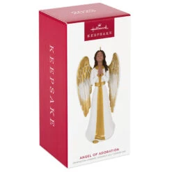 Hallmark Angel Of Adoration Ornament -Hallmark White and Gold Angel Keepsake Ornament 1999QSM7857 04